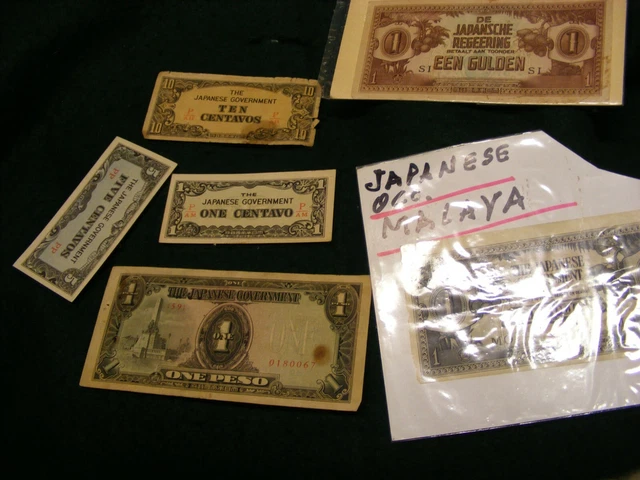 Japanese Invasion Banknotes LOT OF 6 different Japanese Occupation/Invasion Banknotes,WWII.1940s ...