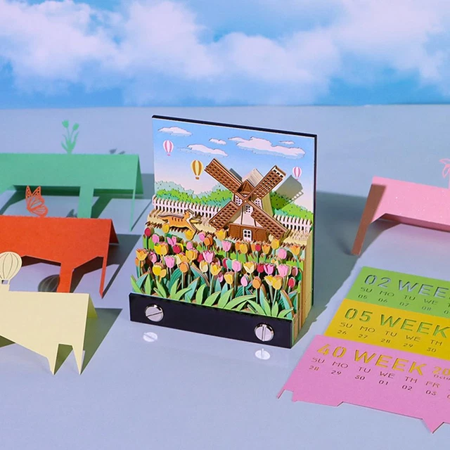 3D DESK CALENDAR 2025 Paper Carving Art Calendar Memo Pad Tear Away 3d-desk-calendar-2025-paper-carving-art-calendar-memo-pad-tear-away