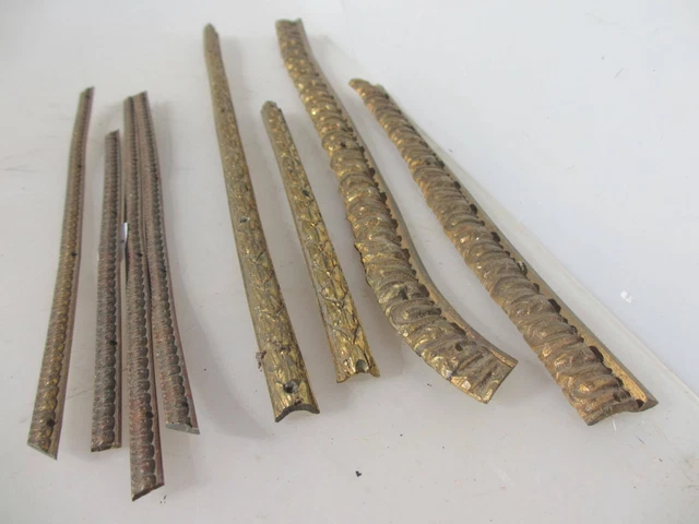Antique Brass Furniture Ormolu Trim Hardware Mounts Old Vintage Rococo Leaf LOT