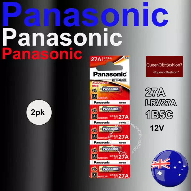 10 x 27A Panasonic 12V 27A/A27 Battery Batteries Garage Car Remote Alarm