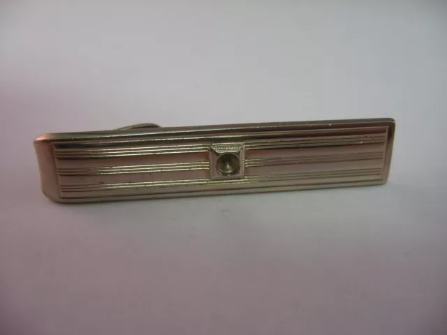 Vintage Mens Tie Bar Jewelry: Jewel Missing From Center~ Nice Design ~