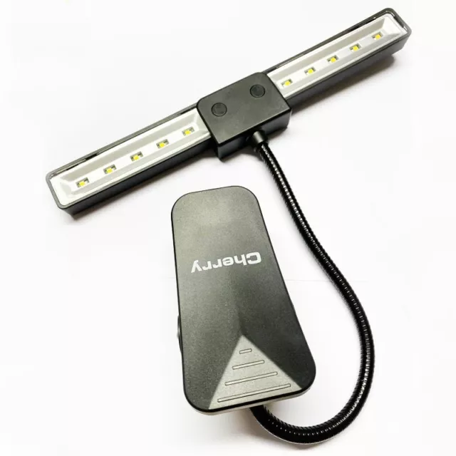 Music Light, 10 LED Gooseneck Clip-on Lamp, Battery or AC Powered