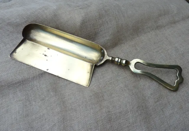 Antique Vintage Brass Coal Dust Sweeper Small Shovel Fireside Companion 29cm