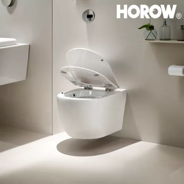 Spülrandloses Wand Hänge WC Spülrandlos Toilette Tiefspüler mit Sitz Softclose