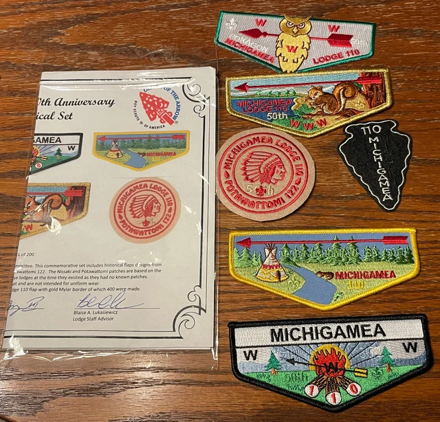 Boy Scout OA Lodge 110 Michigamea 2015 Centennial Historical Set Lot