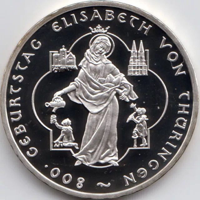 manueduc  ALEMANIA  2007  10 Euros  PLATA  Ceca A   925 mm. Elisabeth  Thüringer