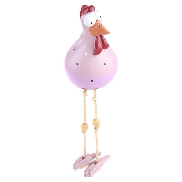 Funny Chicken Statue Resin Ornament Long Leg Rooster Garden Stakes Outdoor Decor 2