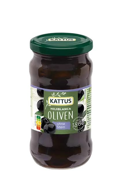 Kattus Spanische schwarze Oliven entsteint -  0.340kg 4058700818216