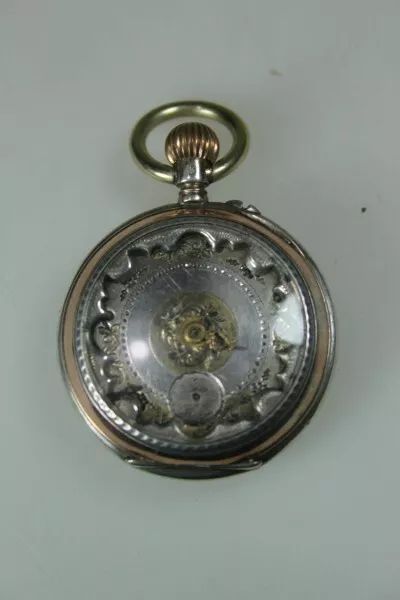 Orologio Tascabile Molto Finemente Lavorato Metallo Quadrante Cylinder Movimento