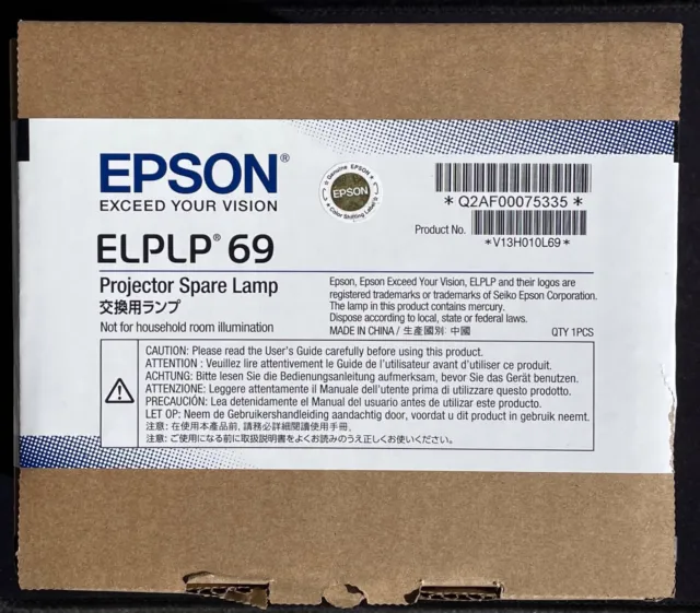 Lampe Video Projecteur Ampoule Originale Epson ELPLP69 Neuve Scellée