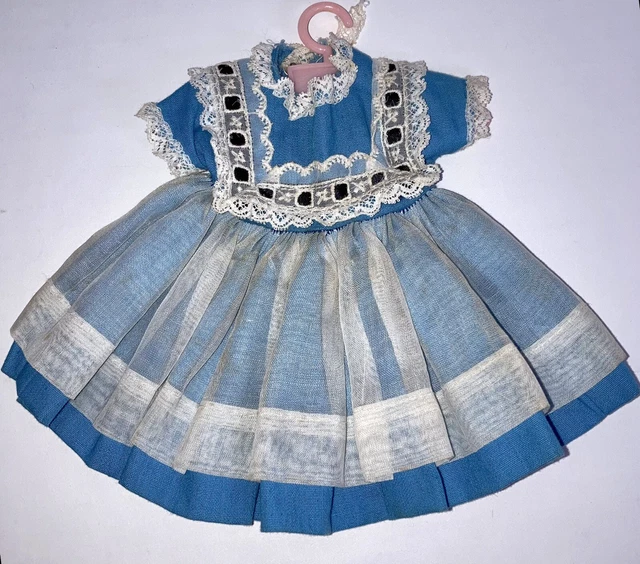 Vintage Ideal Shirley Temple Blue School Dress for 12" Doll ST-12