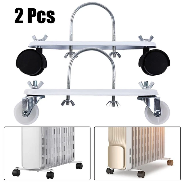 Lot de 2 supports de poulie mobiles pour radiateurs électriques, support de radiateur