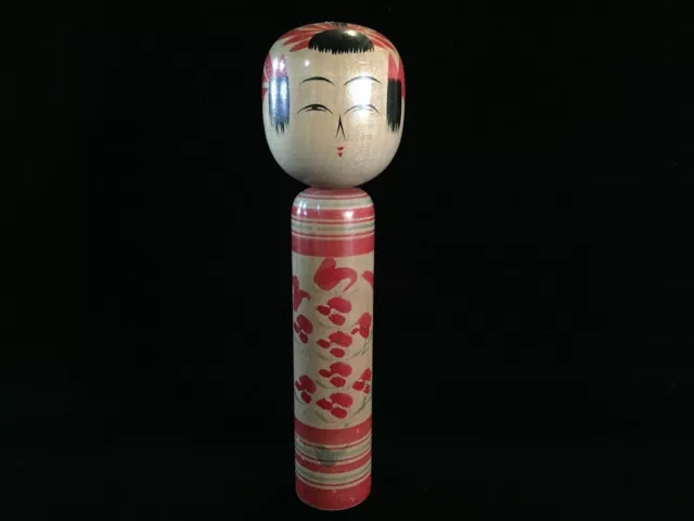 R0727 Japonais Bois Traditionnel Poupée Kokeshi Vintage Signé Okimono Intérieur