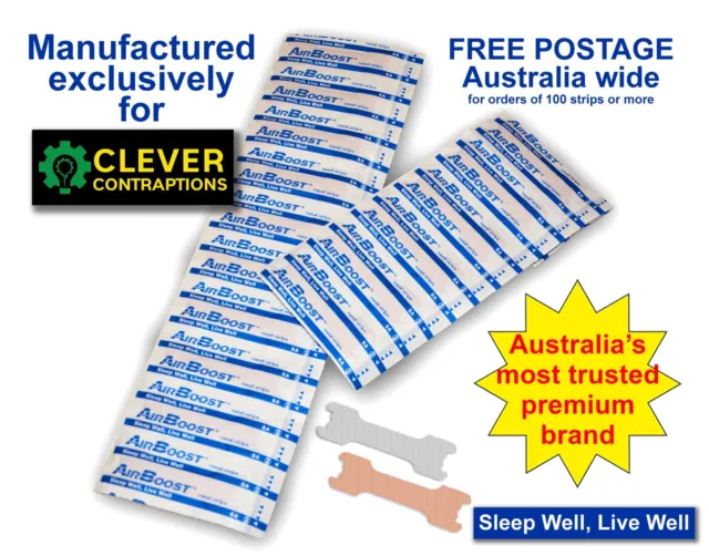 AirBoost Nasal Strips 100 Medium Size Anti Snore by Clever Contraptions