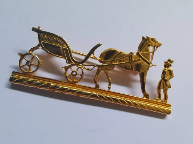 Broche Cheval Hermès Plaqué Or - Occasion état Correct