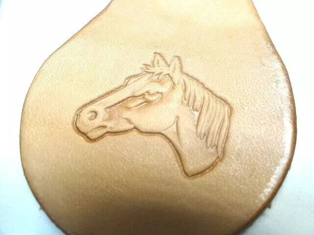 Leather Keychain Horse Head Stamp Usa Hand Made Key Ring Chain Gift Fob Animal