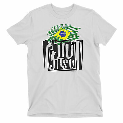 Jiu Jitsu Emblema Bandiera Brasiliana da Uomo T-shirt Gracie IBJJF MMA UFC BJJ scarpata