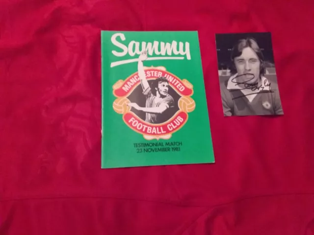 Sammy McIlroy, Manchester United, Testimonial Programme and Autographed Photo.