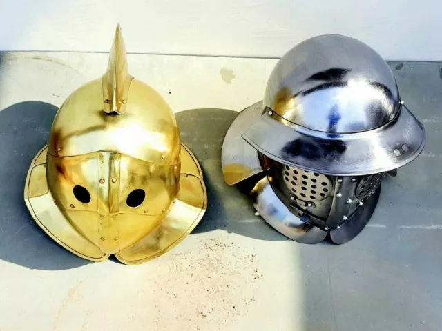 Casco de gladiador Conjunto de casco combinado de casco medieval provocador...