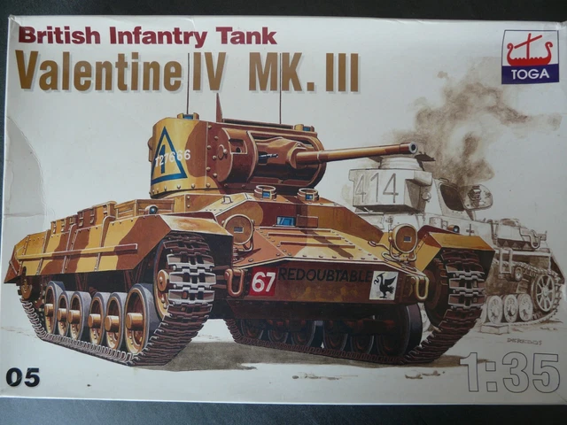 Maquette Char Valentine IV MK.III 1/35 – TOGA Ref 5 + Photodécoupe Eduard – WWII Britannique
