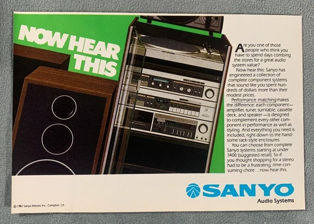 1989 Sanyo Audio Systems  print ad Now Hear This Speakers Stereo Components