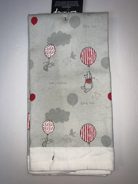 Paquete de 2 toallas de mano de cocina Disney Winnie the Pooh lechón hola globos volar alto