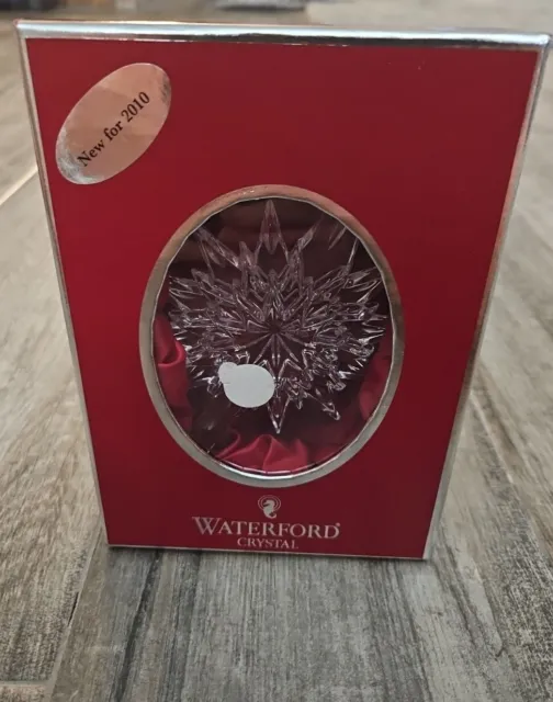 Waterford Crystal 2010 Annual Snowstar Ornament w/Enhancer Germany 151914 NIB