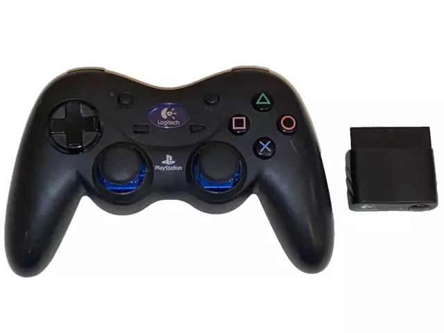 Controlador de acción inalámbrico Logitech PlayStation 2 PS2 G-X2D11 ¡con dongle! Casi nuevo!