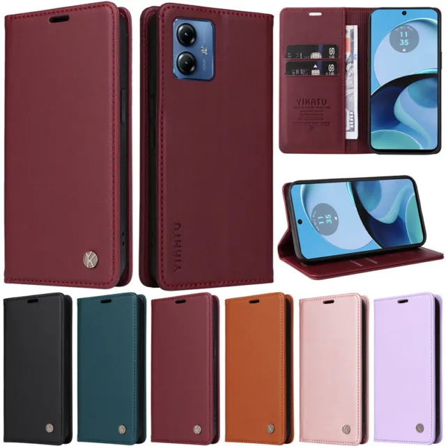 Book Wallet Leather Flip Cover Case For Motorola Moto G14 G54 G84 G32 Edge 40 5G