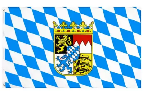 3x5FT Flag Oktoberfest Bavarian Check Flag with Lion German Bavaria Beer Bar