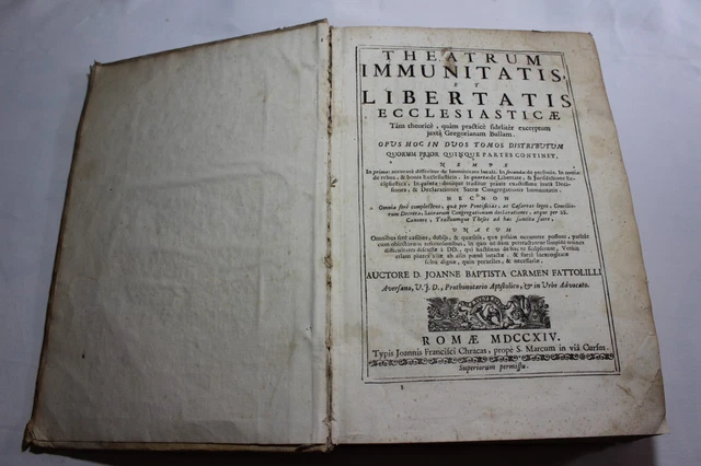 (Settecento) Theatrum Immunitatis et Libertatis ecclesiasticae - Folio 1714
