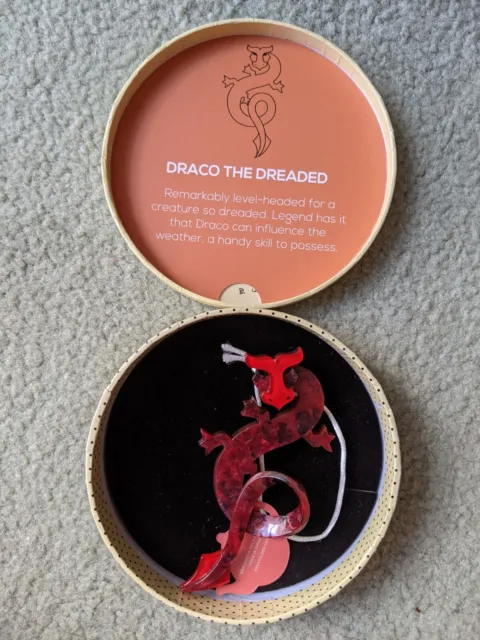 ERSTWILDER Red Draco the Dreaded Brooch BNWOT