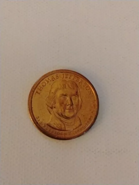 1$ THOMAS JEFFERSON 3RD President (1801-1809) 2007 (D) US One Dollar ...