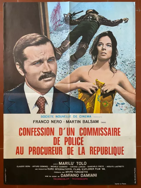 Affiche CONFESSION D'UN COMMISSAIRE DE POLICE...PROCUREUR D. DAMIANO  60x80cm