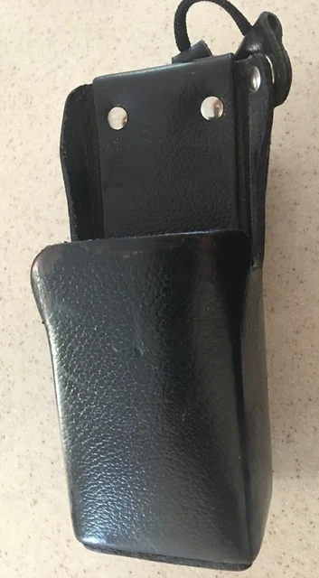 Leather swivel case/cover for 2-way radio, detachable steel D-ring belt loop
