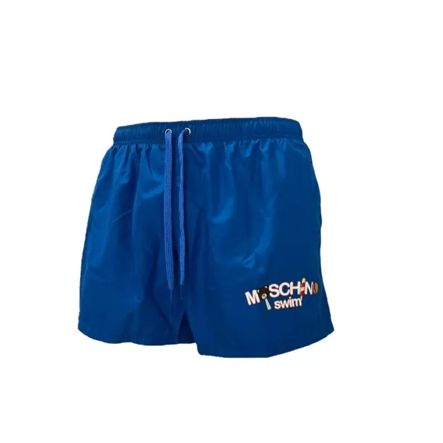 Costume Uomo Moschino Swim V3A4251 Pantaloncino Boxer mare Blu con stampa logo f