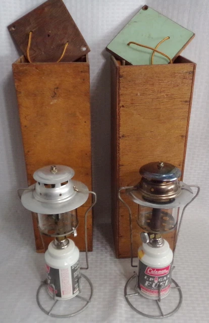 2 Or Pair Single Mantel Insta-Lite Lp Lanterns W Boxes Coleman Fuel