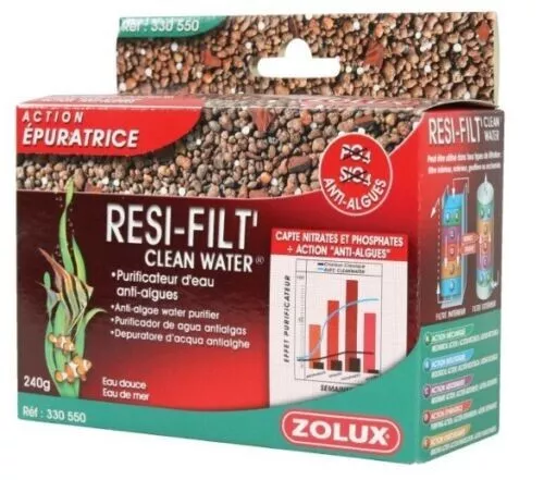 Resifilt'cleanwater purificateur d'eau anti-algues zolux filtre substrat 240 gr