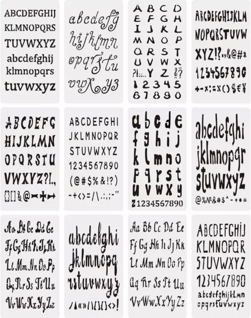 Calligraphy Number stencil set 0-9 Old English Gothic Sizes 15mm