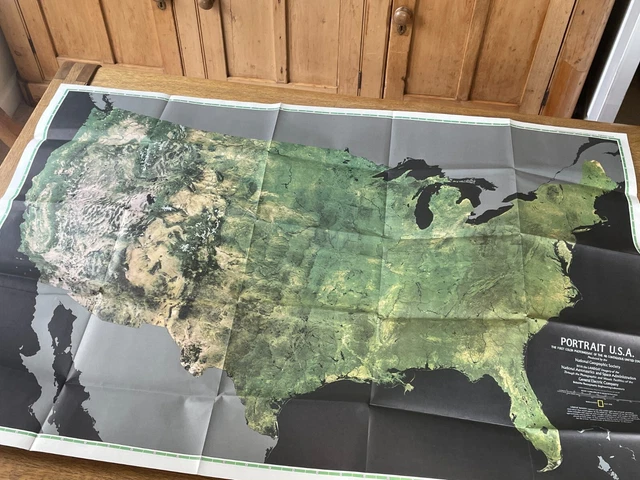 Portrait Usa Map Photomosaic National Geographic Society Insert