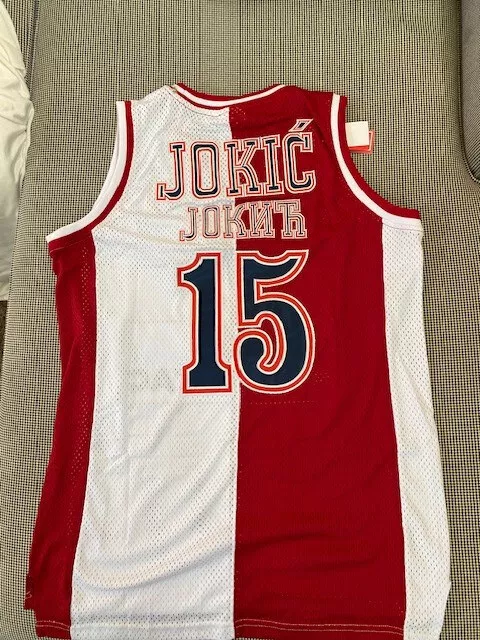 Nikola Jokic Serbia Euro Basketball Jersey red Throwback 