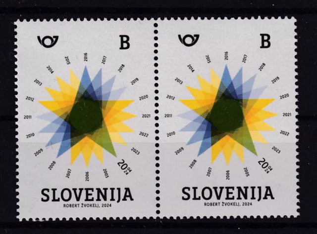 Slovenia 2024 MNH Pair 20th Ann. of Slovenia's membership of the European Union