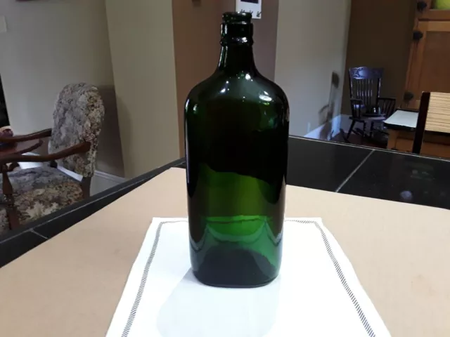 Green Glass Bottle With Cork Style Top Vintage Whiskey Gin Bottle Craft Supplies