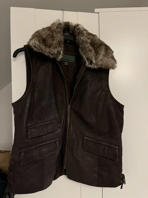 HIDEPARK LEATHER WAISTCOAT Gilet Vest 2XL Brown Top Grade Heavy