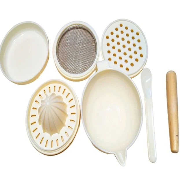Juego de tazones multifuncionales para molinos de alimentos para bebés procesador triturador de alimentos para bebés fácil de usar