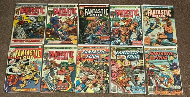 Fantastic Four Marvel Lot Of 10 Comic Books #121 - #175 Bronze Age Doom