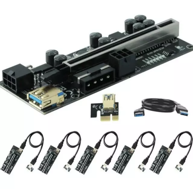 Cavo PIC-E Riser Express VER010S GPU Riser Express Kit LED confezione da 6 Natale 2