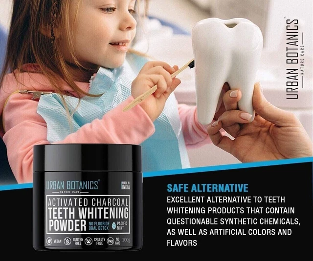 UrbanBotanics Activated Charcoal Teeth Whitening Powder (100gm) Dental Care