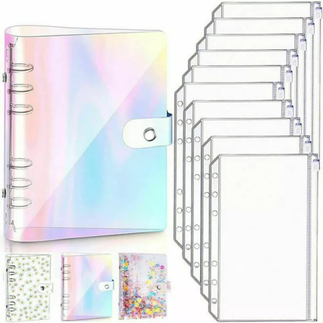 A6 PVC Notebook Binder Cover Planner Loose-Leaf Folder Cash Budget Envelope