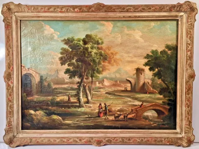 Late 19th Century Italian Oil On Canvas Landscape Painting Signed Vannetti